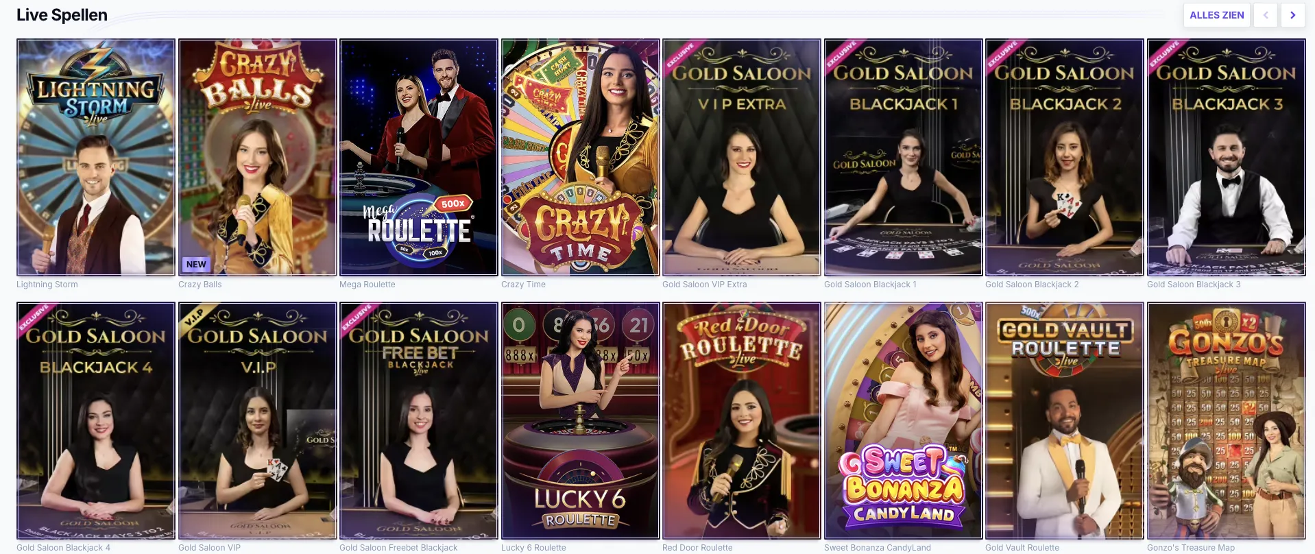 live casino-actie bij SGCasino Live casinospellen bij SGCasino